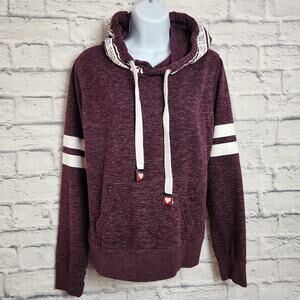 Reflex Love Hoodie Women Size Large Burgandy with Drawstring and Kangaroo Pocket